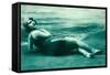 Dramatic Woman on Beach-null-Framed Stretched Canvas