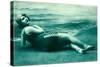 Dramatic Woman on Beach-null-Stretched Canvas