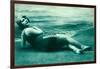 Dramatic Woman on Beach-null-Framed Art Print