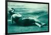 Dramatic Woman on Beach-null-Framed Art Print