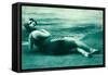 Dramatic Woman on Beach-null-Framed Stretched Canvas