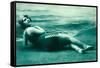 Dramatic Woman on Beach-null-Framed Stretched Canvas