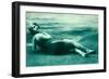 Dramatic Woman on Beach-null-Framed Art Print