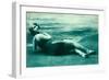 Dramatic Woman on Beach-null-Framed Art Print