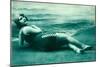 Dramatic Woman on Beach-null-Mounted Art Print