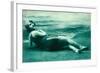Dramatic Woman on Beach-null-Framed Art Print