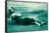 Dramatic Woman on Beach-null-Framed Stretched Canvas