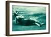 Dramatic Woman on Beach-null-Framed Premium Giclee Print