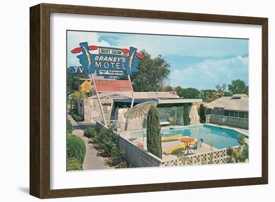 Draney's Motel and Pool-null-Framed Art Print