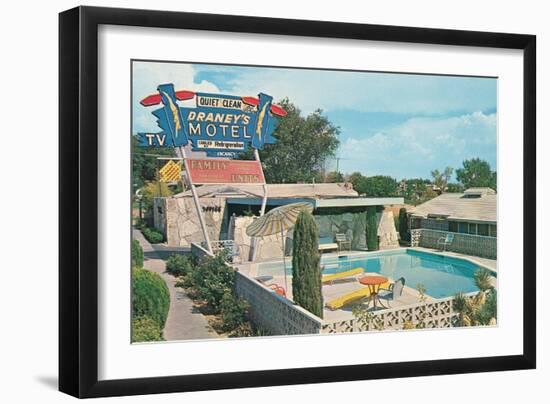 Draney's Motel and Pool-null-Framed Art Print