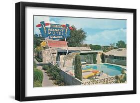 Draney's Motel and Pool-null-Framed Art Print