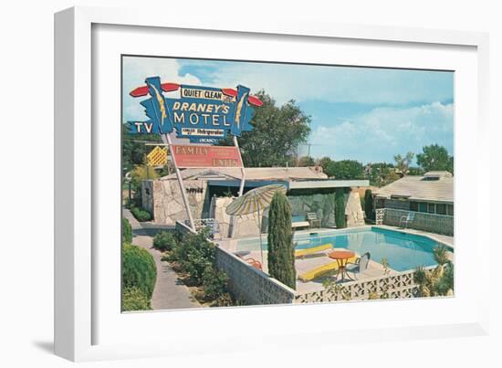 Draney's Motel and Pool-null-Framed Art Print