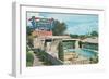 Draney's Motel and Pool-null-Framed Art Print