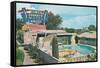 Draney's Motel and Pool-null-Framed Stretched Canvas