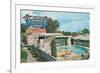 Draney's Motel and Pool-null-Framed Premium Giclee Print