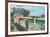 Draney's Motel and Pool-null-Framed Premium Giclee Print