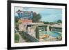 Draney's Motel and Pool-null-Framed Premium Giclee Print