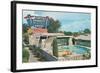 Draney's Motel and Pool-null-Framed Art Print