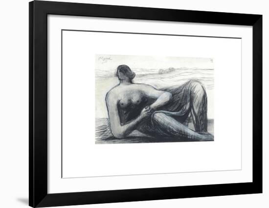 Draped Reclining Figure in a Landscape, c1973/77-Henry Spencer Moore-Framed Premium Giclee Print