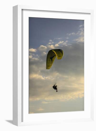 Draper, Utah. Tandem double para-glider jumpers-Jolly Sienda-Framed Photographic Print