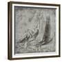 Drapery Study for a Kneeling Figure in Profil Perdu to the Right, c.1472-75-Leonardo da Vinci-Framed Giclee Print