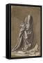 Drapery Study for a kneeling figure-Leonardo da Vinci-Framed Stretched Canvas