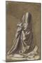 Drapery Study for a kneeling figure-Leonardo da Vinci-Mounted Giclee Print