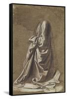 Drapery Study for a Kneeling Figure-Leonardo da Vinci-Framed Stretched Canvas