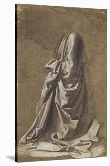 Drapery Study for a Kneeling Figure-Leonardo da Vinci-Stretched Canvas