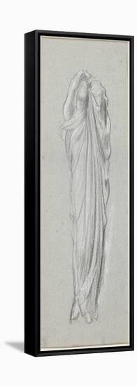 Drapery Study for Electra at the Tomb of Agamemnon (Chalk on Paper)-Frederic Leighton-Framed Stretched Canvas