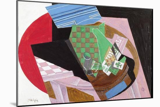 Draughtboard and Playing Cards-Juan Gris-Mounted Giclee Print