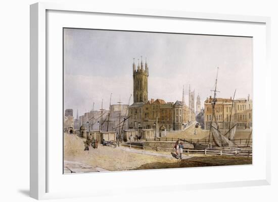 Draw Bridge from St. Augustine's Bank, Bristol-James Johnson-Framed Giclee Print