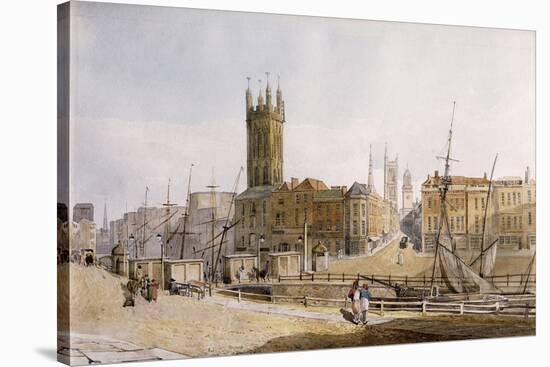 Draw Bridge from St. Augustine's Bank, Bristol-James Johnson-Stretched Canvas