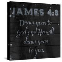 Draw Near-Jace Grey-Stretched Canvas