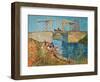 Drawbridge at Arles with a group of washerwomen (pont de Langlois, Arles, France). Oil on canvas.-Vincent van Gogh-Framed Giclee Print