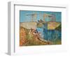 Drawbridge at Arles with a group of washerwomen (pont de Langlois, Arles, France). Oil on canvas.-Vincent van Gogh-Framed Giclee Print