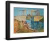 Drawbridge at Arles with a group of washerwomen (pont de Langlois, Arles, France). Oil on canvas.-Vincent van Gogh-Framed Premium Giclee Print