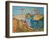 Drawbridge at Arles with a group of washerwomen (pont de Langlois, Arles, France). Oil on canvas.-Vincent van Gogh-Framed Giclee Print