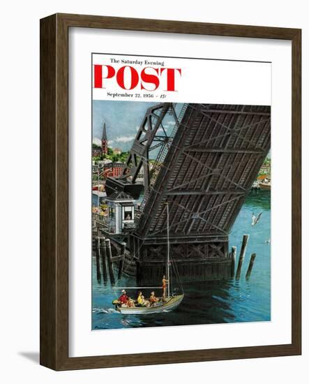 "Drawbridge" Saturday Evening Post Cover, September 22, 1956-Ben Kimberly Prins-Framed Premium Giclee Print