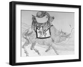 Drawing by Japanese Artist Hokusai of Chinese Philosopher Lao Tse, Founder of Taoism-null-Framed Photographic Print