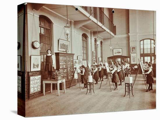 Drawing Class, Myrdle Street Girls School, Stepney, London, 1908-null-Stretched Canvas