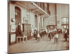 Drawing Class, Myrdle Street Girls School, Stepney, London, 1908-null-Mounted Photographic Print