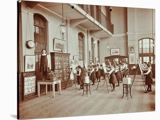 Drawing Class, Myrdle Street Girls School, Stepney, London, 1908-null-Stretched Canvas