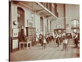 Drawing Class, Myrdle Street Girls School, Stepney, London, 1908-null-Stretched Canvas