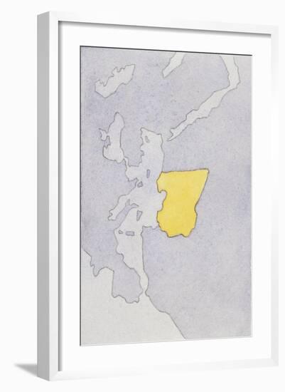 Drawing Depicting a Mute Map of Libya-null-Framed Giclee Print