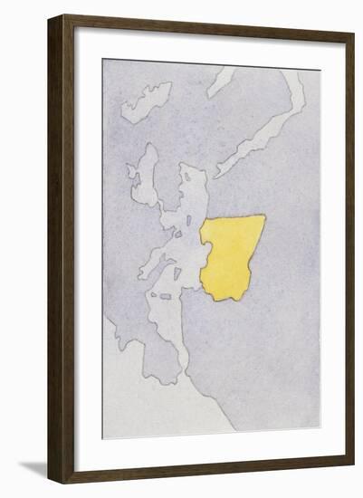 Drawing Depicting a Mute Map of Libya-null-Framed Giclee Print