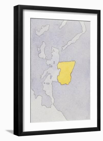 Drawing Depicting a Mute Map of Libya-null-Framed Giclee Print