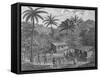 Drawing Depicting Dwellers on a Marquesas Island-null-Framed Stretched Canvas