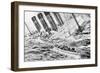 Drawing Depicting Lusitania Sinking-null-Framed Giclee Print