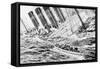 Drawing Depicting Lusitania Sinking-null-Framed Stretched Canvas